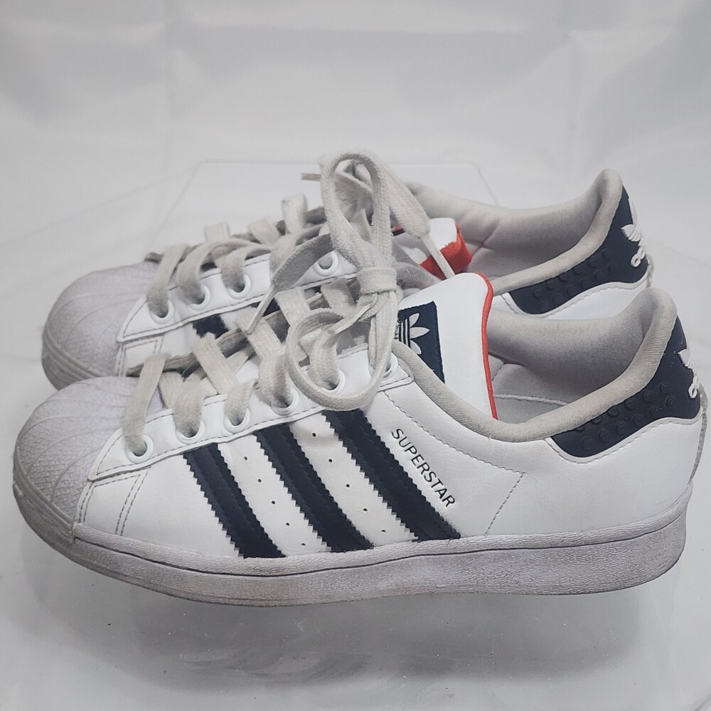 adidas Kids Lego Superstar J Shelltoe Youth 4 White Leather Sneakers GV8885